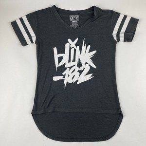 Blink 182 Tshirt Womens Small Black Vneck Short Sleeve